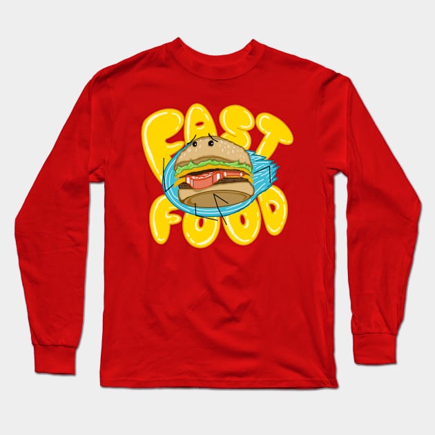 Fast Food Long Sleeve T-Shirt by Salty Pretzel